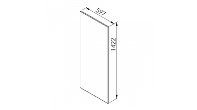 Façade rose poudré mat larg. 60cm x H142.2cm
