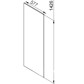 Joue blanc mat larg. 58cm x H142.6cm