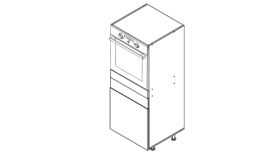Colonne blanc mat 1 four - 1 porte - 1 tiroir larg. 60cm x H142.6cm