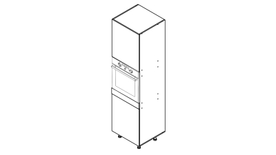 Colonne blanc mat 2 portes - 1 four larg. 60cm x H213.8cm