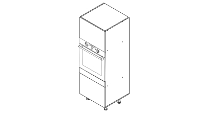 Colonne blanc mat 1 porte ouvrante - 1 four - 1 tiroir larg. 60cm x H156.6cm