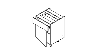 Meuble bas blanc mat Porte + Tiroir larg. 60cm x H71.5cm