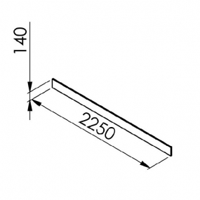 Plinthe blanc mat larg. 225cm x H14cm