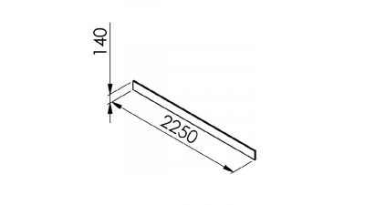 Plinthe blanc mat larg. 225cm x H14cm