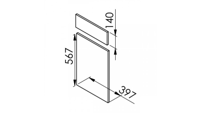 Façade blanc mat Porte + Tiroir larg. 40cm x H71cm