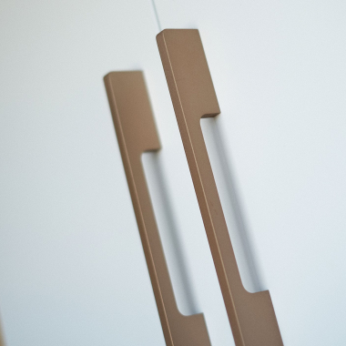 Poignée de meuble couleur champagne rosé