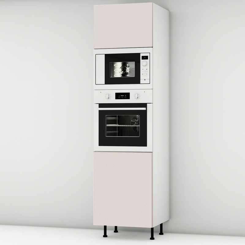 Colonne rose poudré mat 1 porte - 1 four - 1MO - 1 porte larg. 60cm x H213.8cm