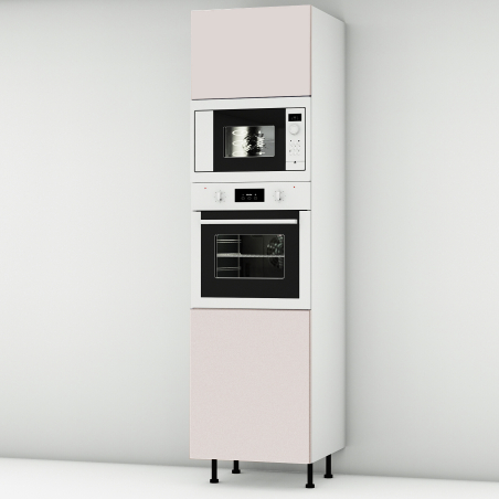 Colonne rose poudré mat 1 porte - 1 four - 1MO - 1 porte larg. 60cm x H213.8cm
