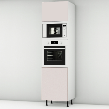 Colonne rose poudré mat 1 porte - 1 four - 1MO - 1 porte larg. 60cm x H213.8cm