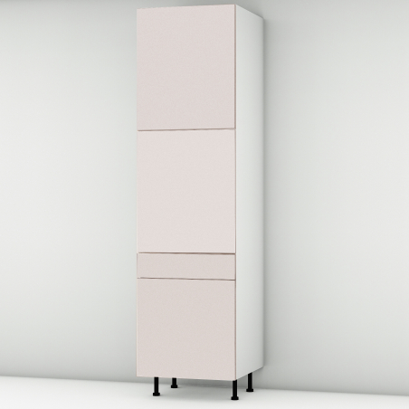 Colonne rose poudré mat 2 portes - 1 porte+tiroir larg. 60cm x H213.8cm