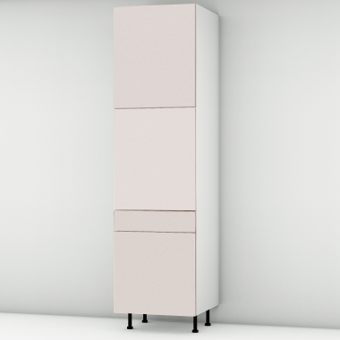 Colonne rose poudré mat 2 portes - 1 porte+tiroir larg. 60cm x H213.8cm
