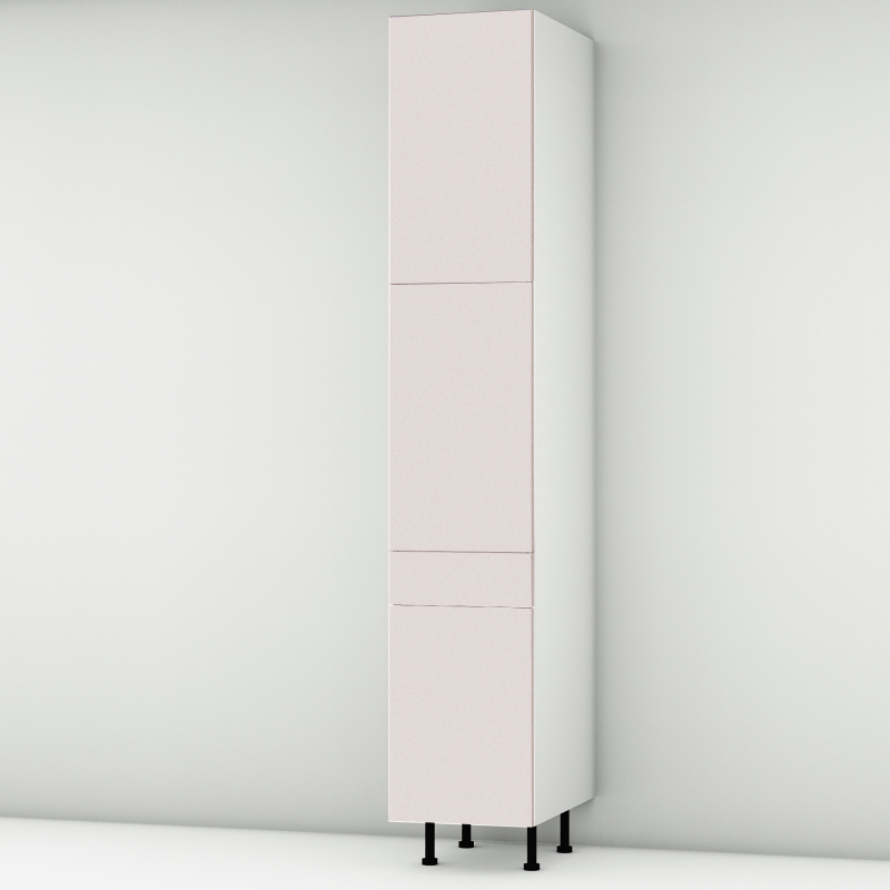 Colonne rose poudré mat 2 portes - 1 porte+tiroir larg. 40cm x H213.8cm