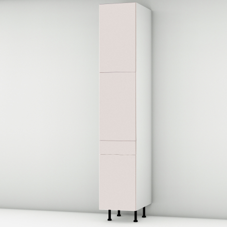 Colonne rose poudré mat 2 portes - 1 porte+tiroir larg. 40cm x H213.8cm