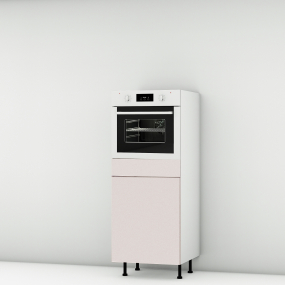 Colonne rose poudré mat 1 porte-1 four larg. 60cm x H142.6cm