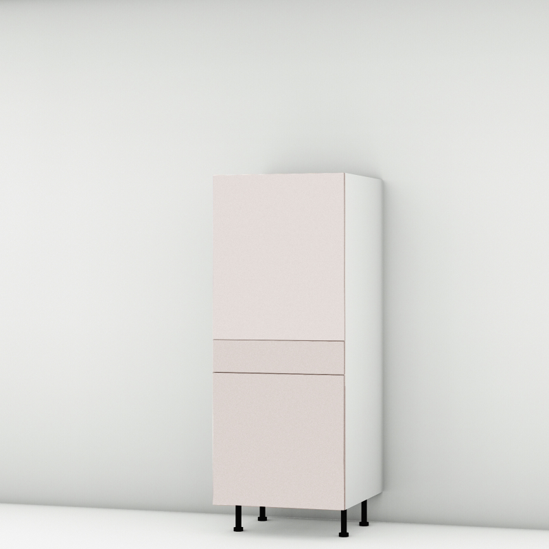 Colonne rose poudré mat 1 porte - 1 porte+tiroir larg. 60cm x H142.6cm