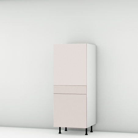 Colonne rose poudré mat 1 porte - 1 porte+tiroir larg. 60cm x H142.6cm