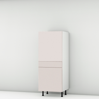 Colonne rose poudré mat 1 porte - 1 porte+tiroir larg. 60cm x H142.6cm
