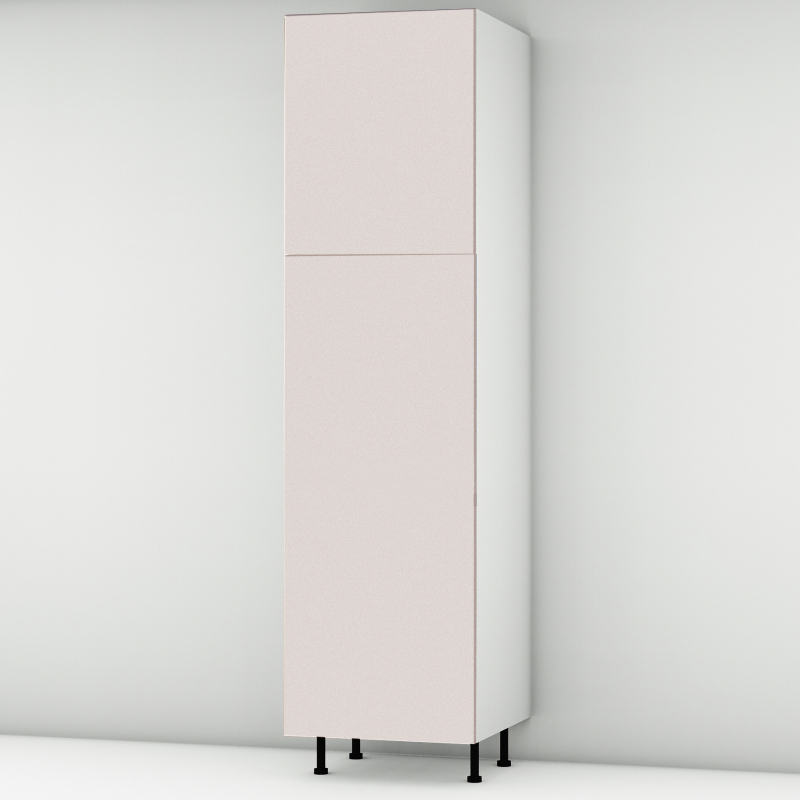 Colonne rose poudré mat 2 portes frigo encastrable L60cm x H213.8cm