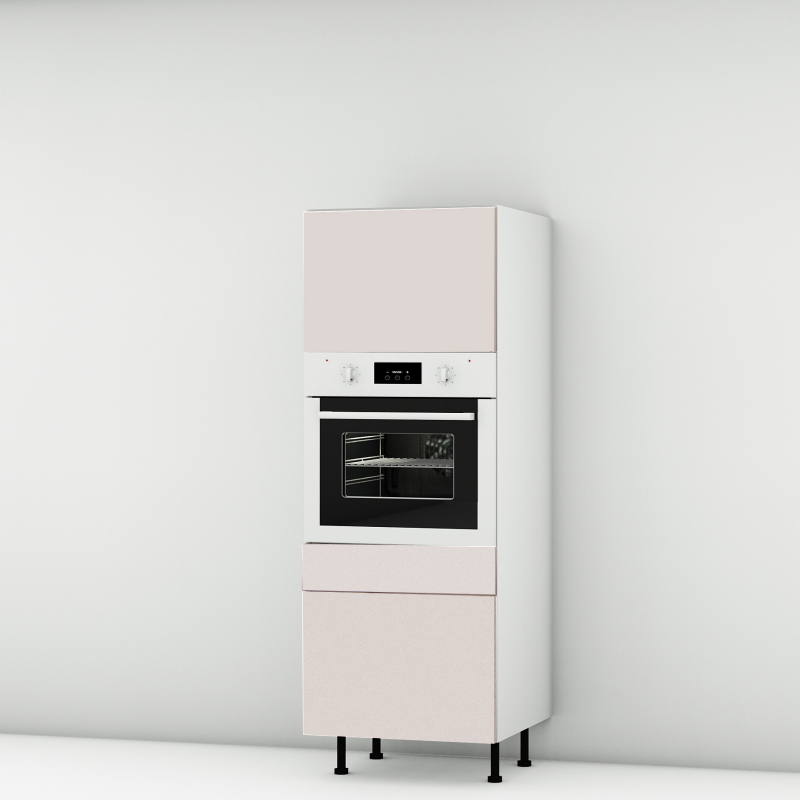 Colonne rose poudré mat mat 1 porte relevante - 1 four - 1 tiroir larg. 60cm x H156.6cm