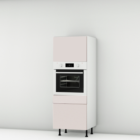 Colonne rose poudré mat mat 1 porte relevante - 1 four - 1 tiroir larg. 60cm x H156.6cm