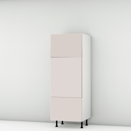 Colonne rose poudré mat 2 portes - 1 tiroir larg. 60cm x H156.6cm