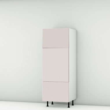 Colonne rose poudré mat 2 portes - 1 tiroir larg. 60cm x H156.6cm