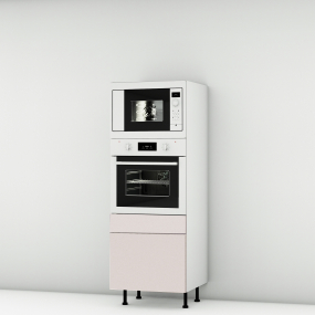 Colonne rose poudré mat 1 MO - 1 four - 1 tiroir larg. 60cm x H156.6cm