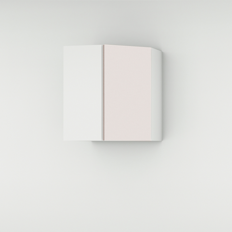 Meuble haut d'angle 45° rose poudré mat larg. 40cm x H71.5cm