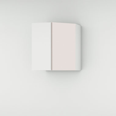 Meuble haut d'angle 45° rose poudré mat larg. 40cm x H71.5cm