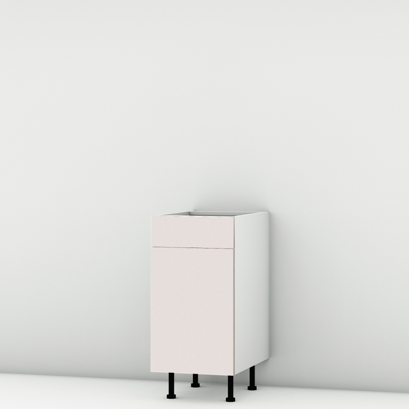 Meuble bas rose poudré mat Porte + Tiroir larg. 40cm x H71.5cm