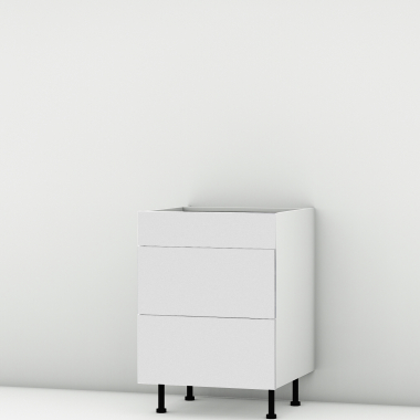 Meuble bas blanc mat 3 tiroirs larg. 60cm x H71.5cm