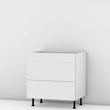 Meuble bas blanc mat 3 tiroirs larg. 80cm x H71.5cm