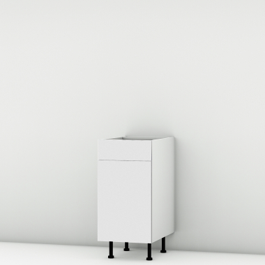 Meuble bas blanc mat Porte + Tiroir larg. 40cm x H71.5cm