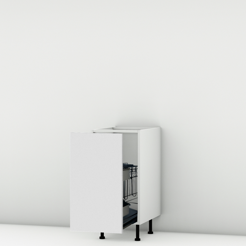 Meuble bas blanc mat coulissant larg. 40cm x H71.5cm