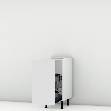 Meuble bas blanc mat coulissant larg. 40cm x H71.5cm