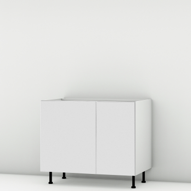 Meuble bas sous évier blanc mat 2 portes larg. 100cm x H71.5cm