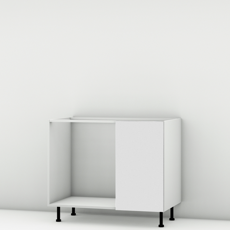 Meuble bas d'angle sous évier blanc mat 1 porte 40cm larg. 100cm x H71.5cm