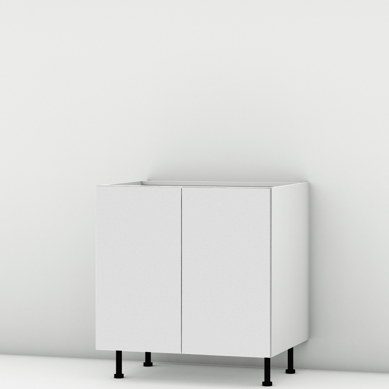 Meuble bas sous évier blanc mat 2 portes larg. 80cm x H71.5cm