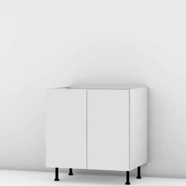 Meuble bas sous évier blanc mat 2 portes larg. 80cm x H71.5cm