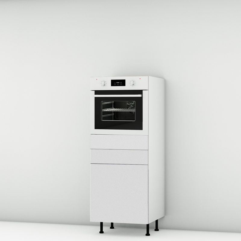 Colonne blanc mat 1 four - 1 porte - 1 tiroir larg. 60cm x H142.6cm