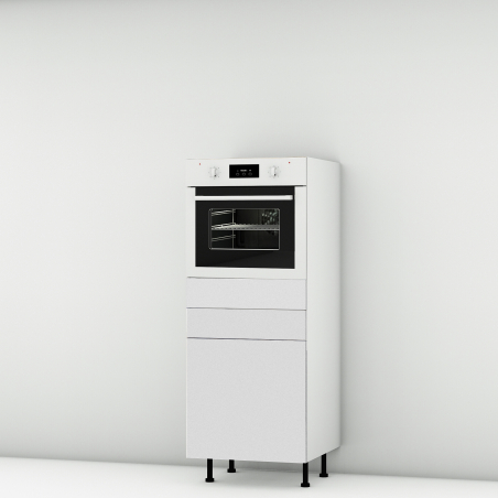 Colonne blanc mat 1 four - 1 porte - 1 tiroir larg. 60cm x H142.6cm