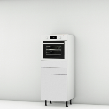 Colonne blanc mat 1 four - 1 porte - 1 tiroir larg. 60cm x H142.6cm