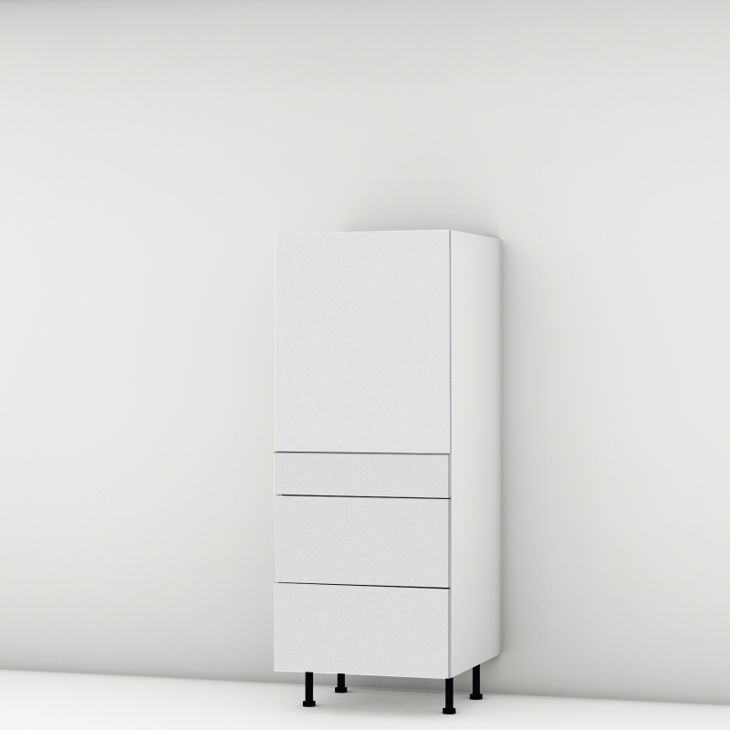 Colonne blanc mat 1 porte - 3 tiroirs larg. 60cm x H142.6cm