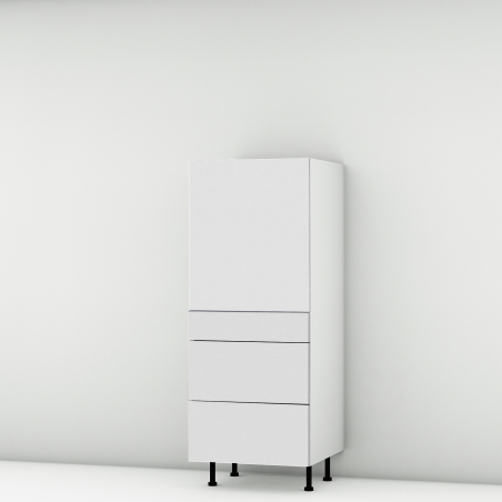 Colonne blanc mat 1 porte - 3 tiroirs larg. 60cm x H142.6cm