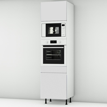 Colonne blanc mat 1 porte - 1 four - 1MO - 1 porte+tiroir larg. 60cm x H213.8cm