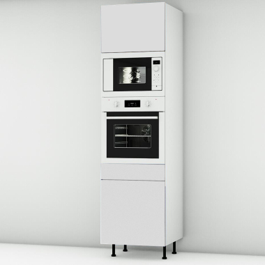 Colonne blanc mat 1 porte - 1 four - 1MO - 1 porte+tiroir larg. 60cm x H213.8cm