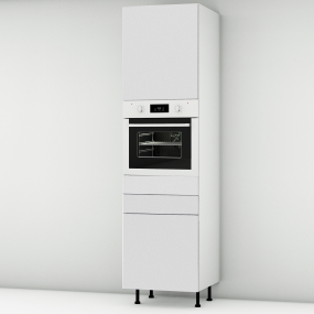 Colonne blanc mat 1 porte - 1 four - 1 porte+tiroir larg. 60cm x H213.8cm