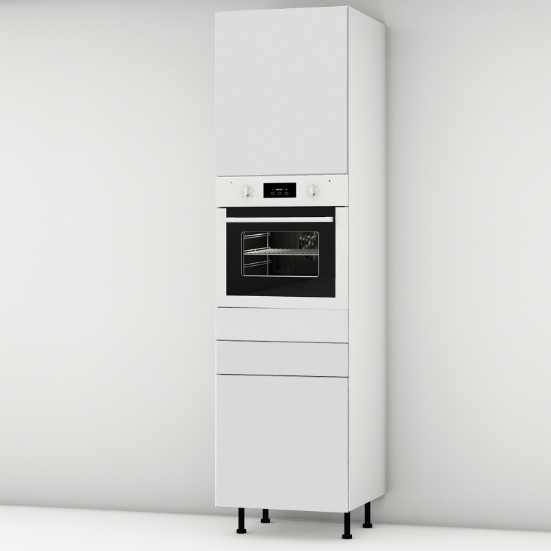 Colonne blanc mat 1 porte - 1 four - 1 porte+tiroir larg. 60cm x H213.8cm