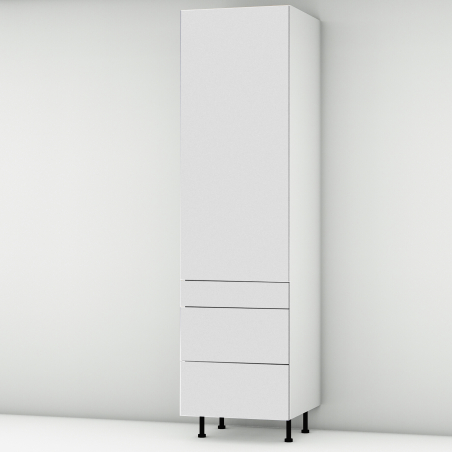Colonne blanc mat 1 porte - 3 tiroirs larg. 60cm x H213.8cm