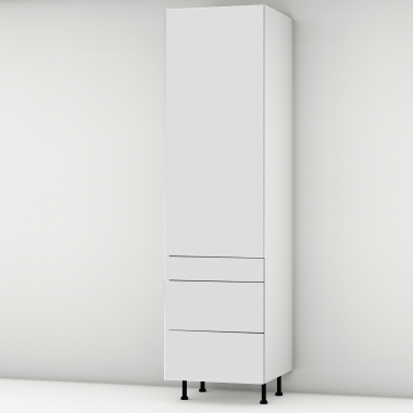Colonne blanc mat 1 porte - 3 tiroirs larg. 60cm x H213.8cm